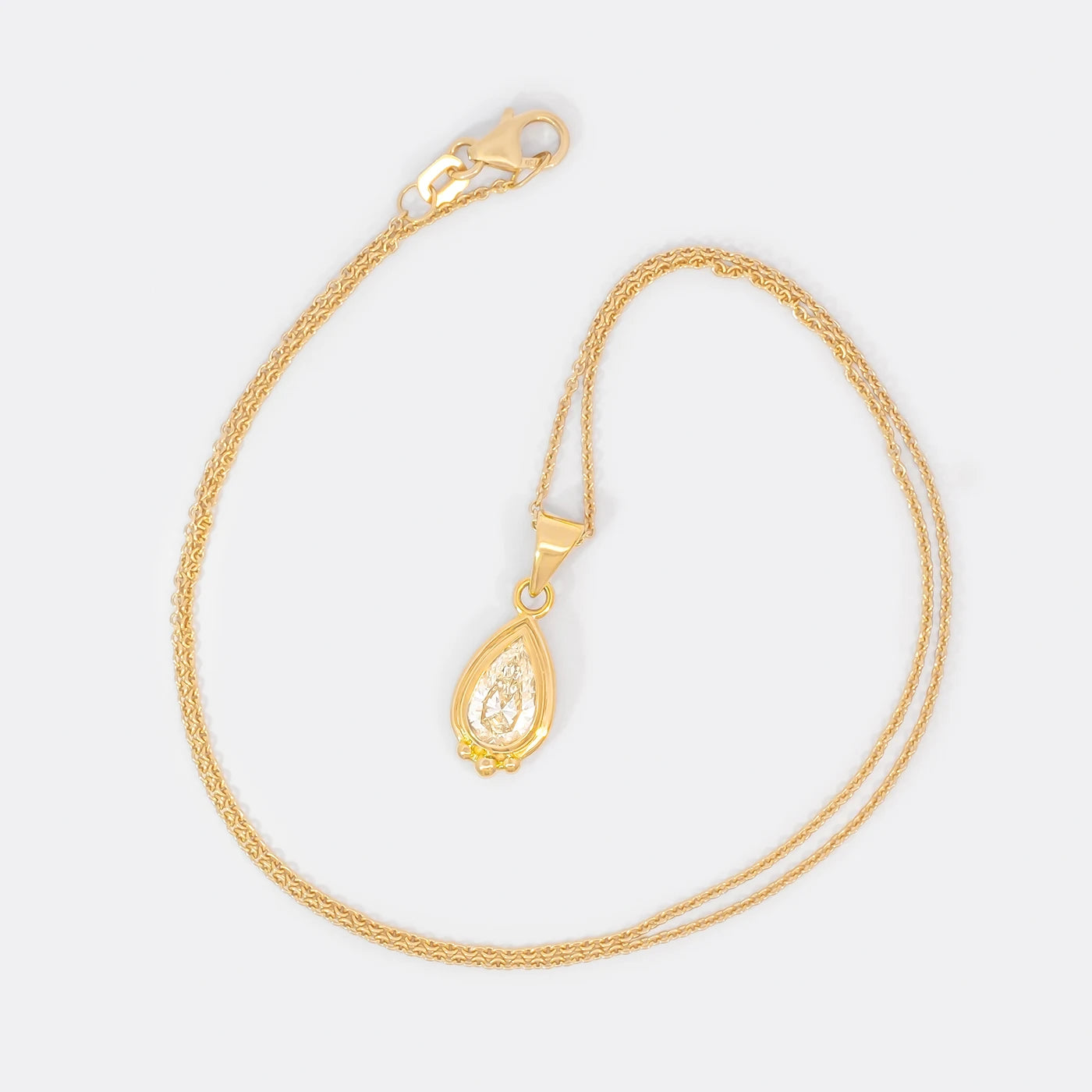 Anhaenger grosser Diamant Tropfen 1.0ct in Gelbgold Topview