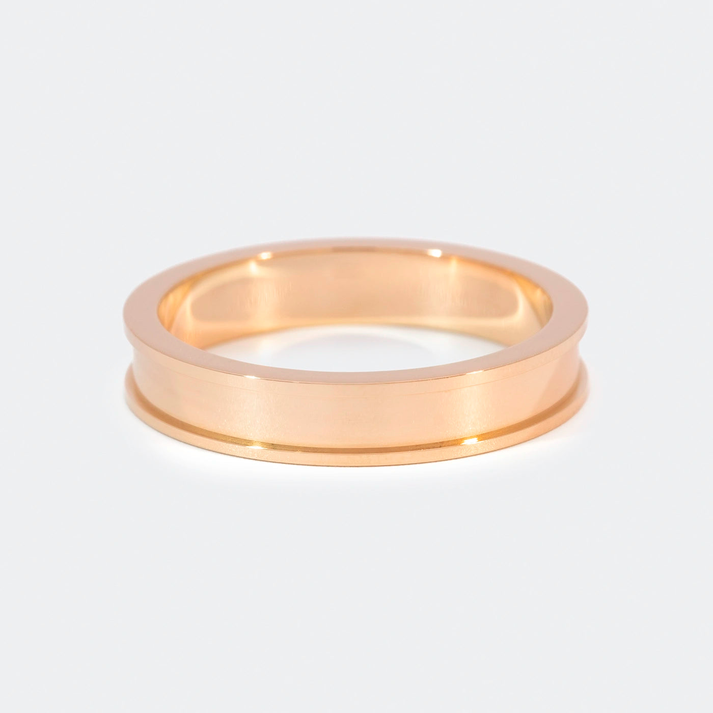 Ring Canyon Rosegold Herrenring Ringschiene inspiriert von einem Canyon Frontansicht