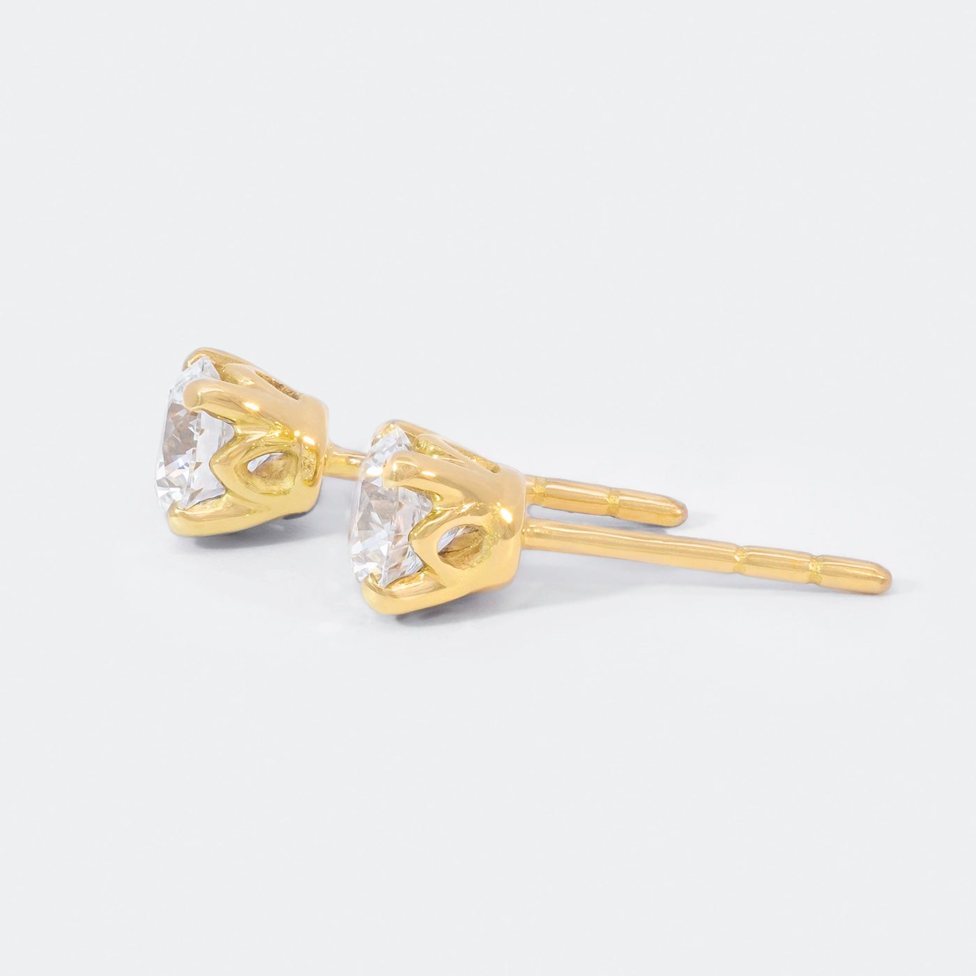 Ohrstecker Petite Fleur je 0.50ct Brillant Gelbgold Frontansicht 90Grad links gedreht