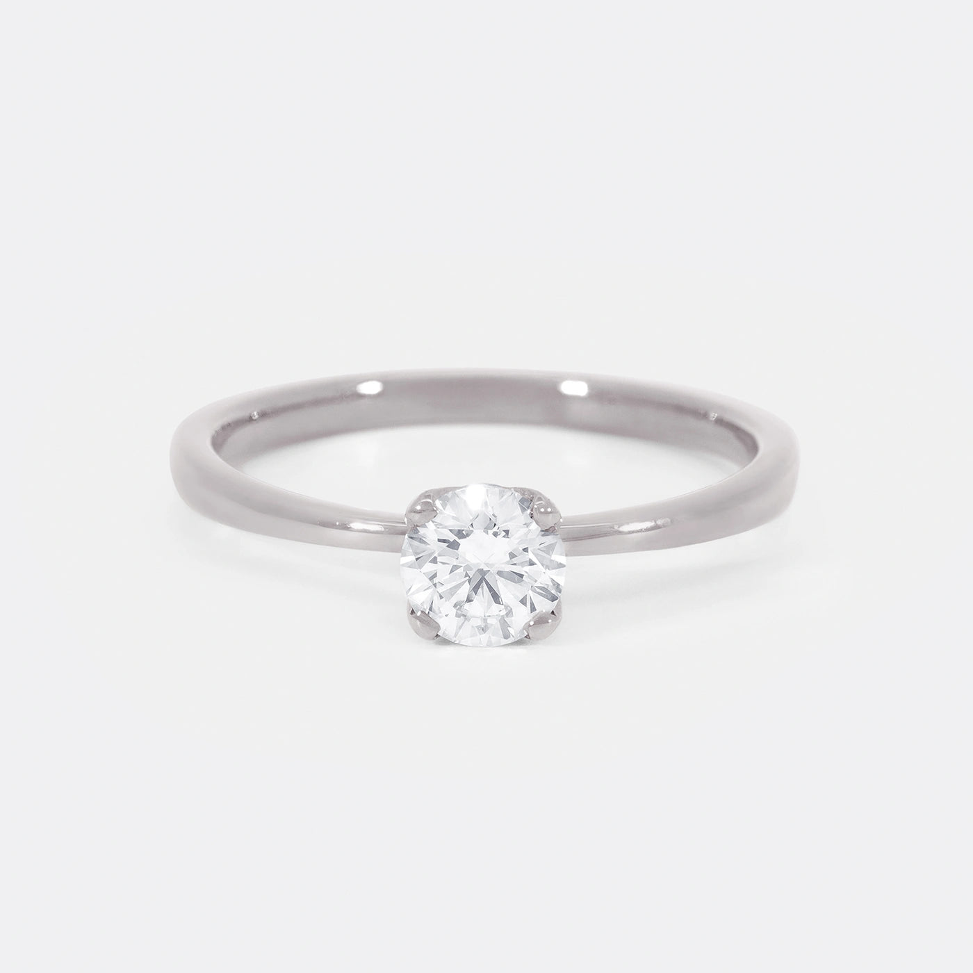 Ring Petite Fleur Solitair Platin 0.50ct Brillant Frontansicht