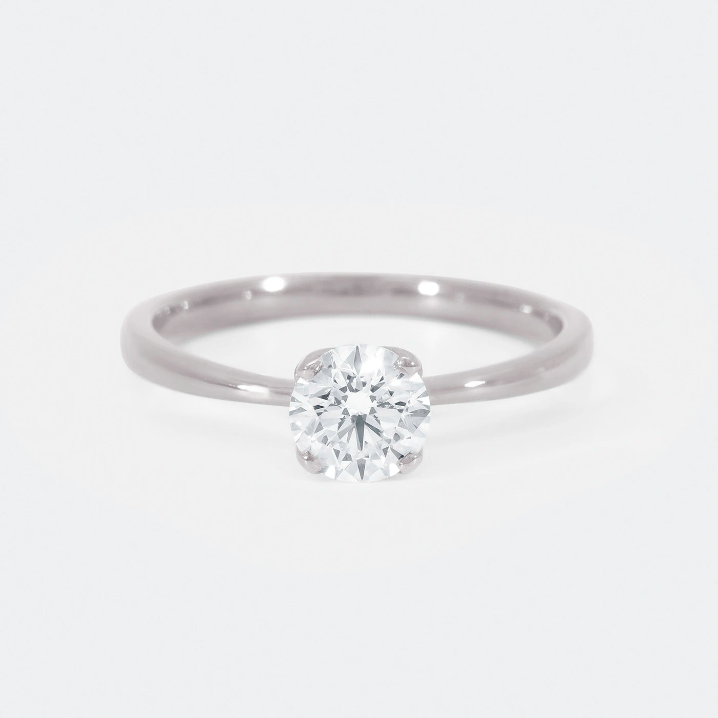 Ring Petite Fleur Solitair Platin 0.75ct Brillant Frontansicht