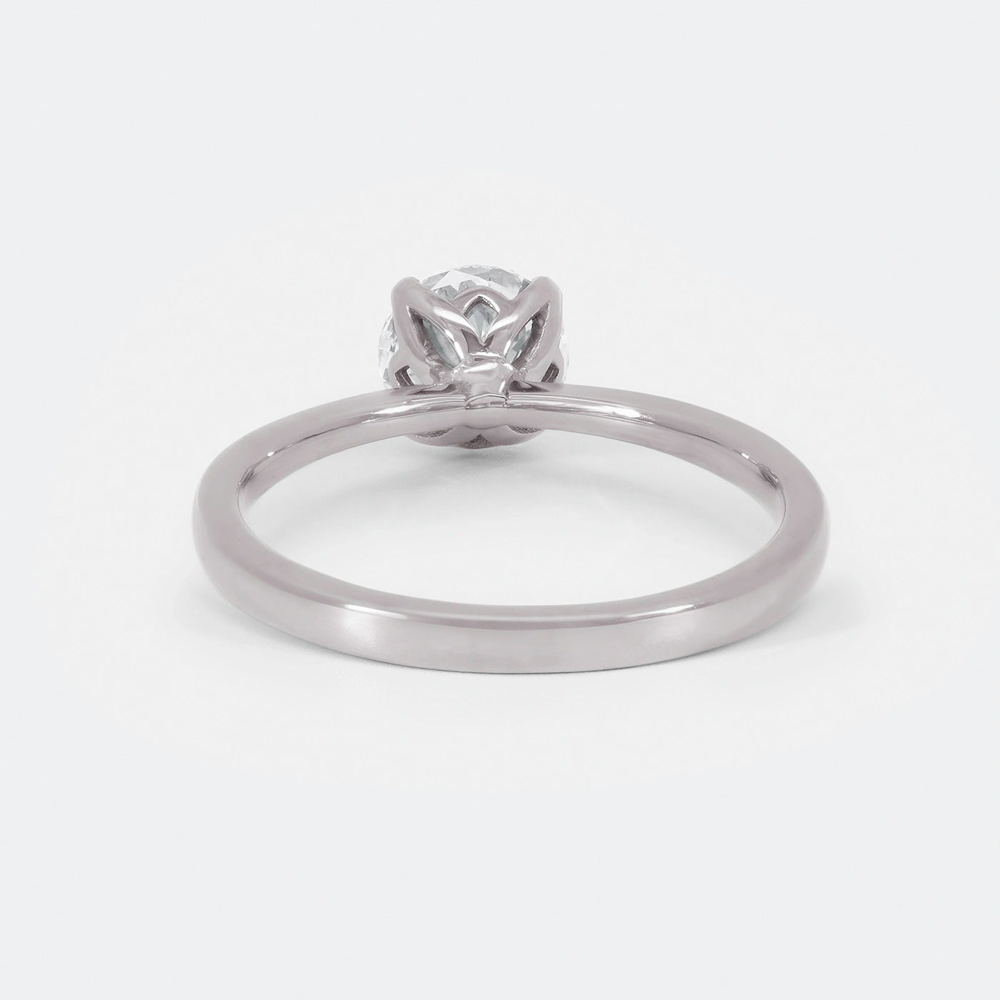 Ring Petite Fleur Solitair 1.00ct Platin Rueckansicht