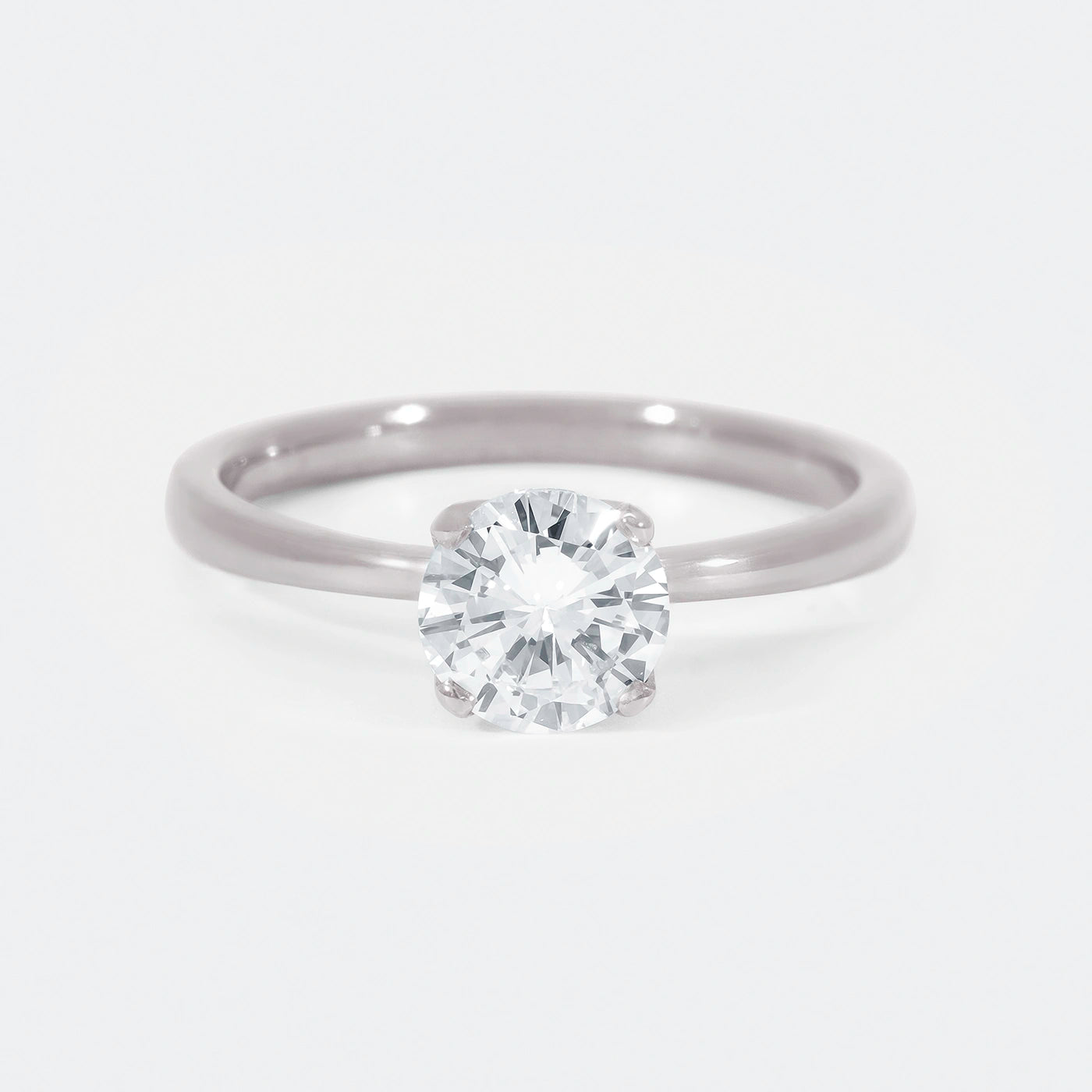 Ring Petite Fleur Solitair 1.00ct Platin Frontansicht
