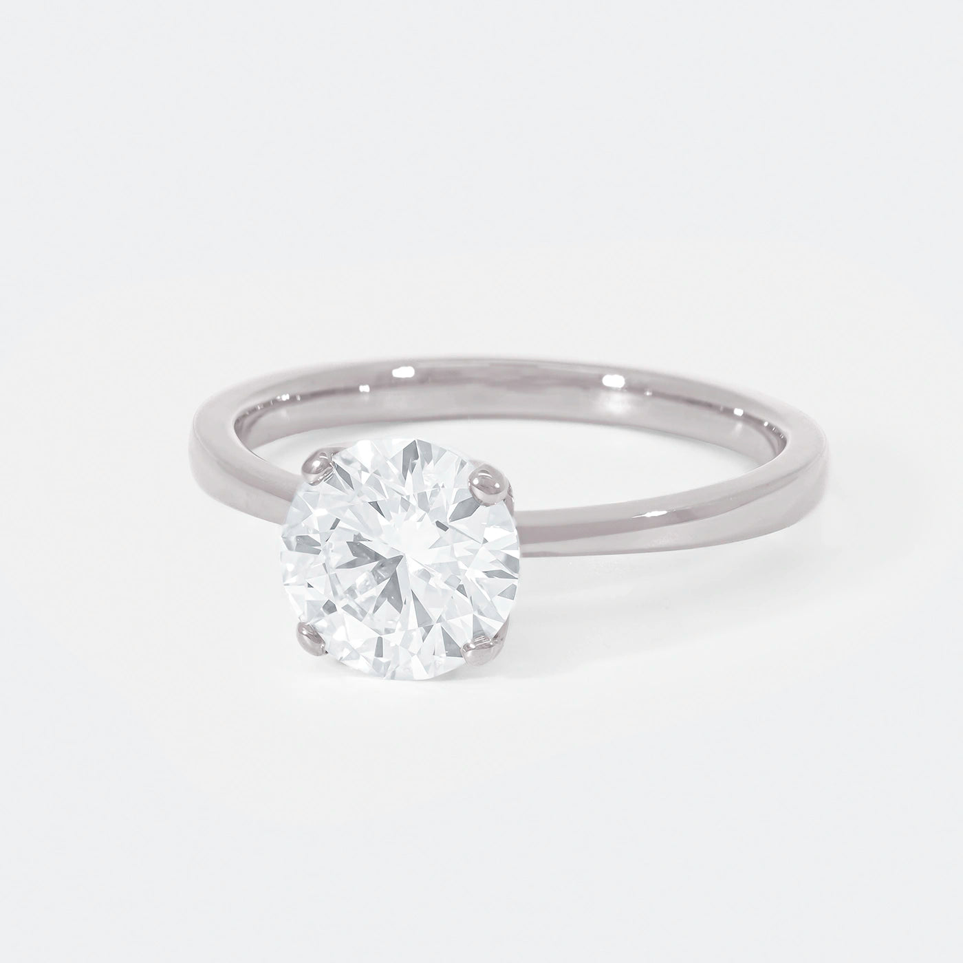 Ring Petite Fleur Solitair Platin 1.50ct Brillant Frontansicht 25Grad links gedreht