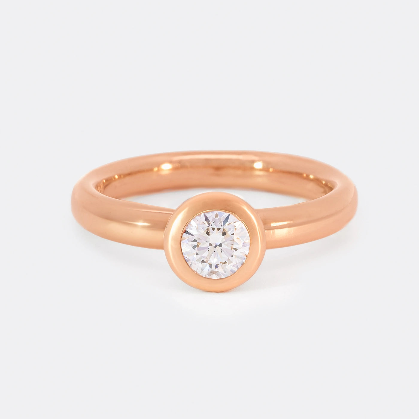 Ring 750er Rosegold Balance Modell 0.4ct Brillant Frontansicht