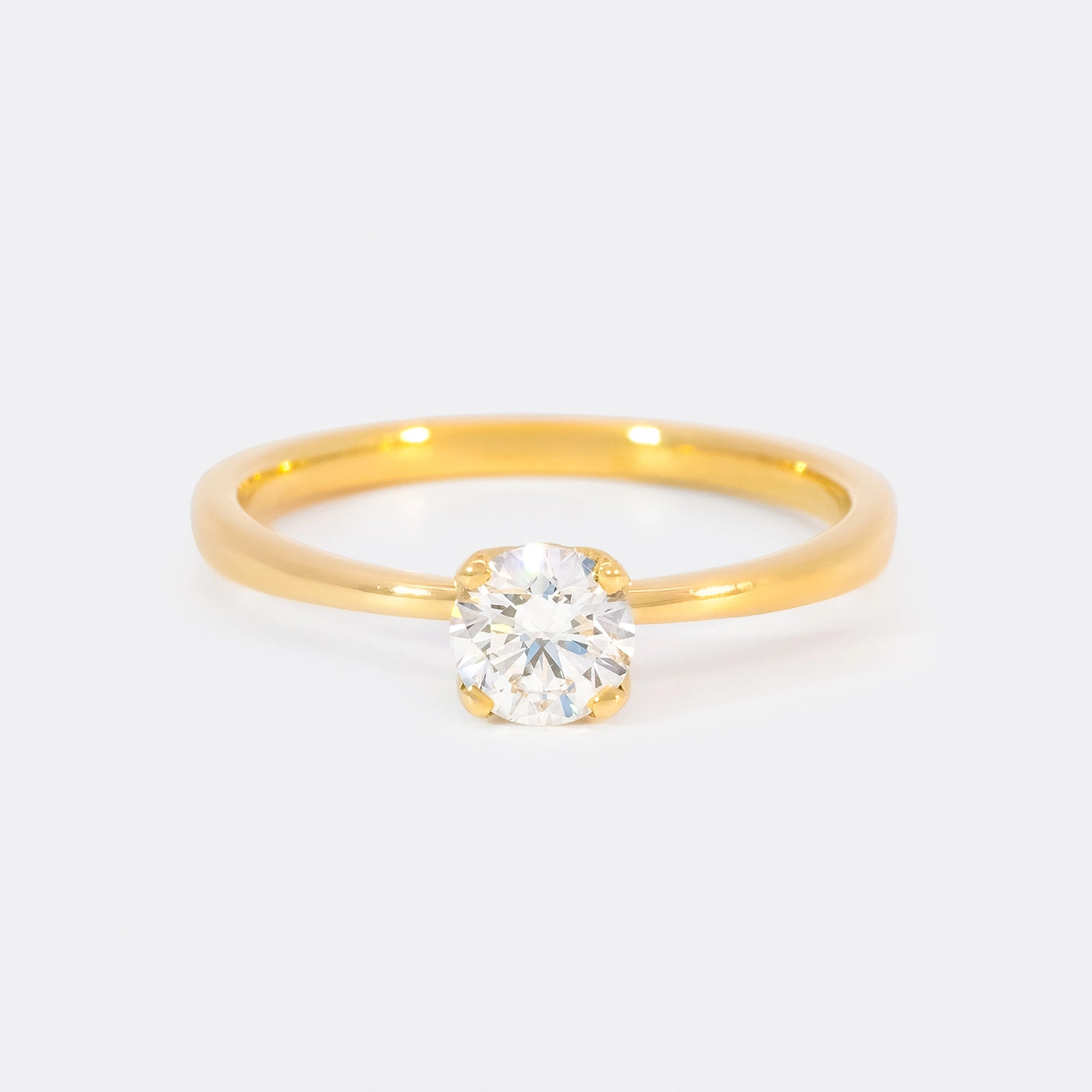 Ring Petite Fleur Solitair Gelbgold 0.50ct Brillant Frontansicht