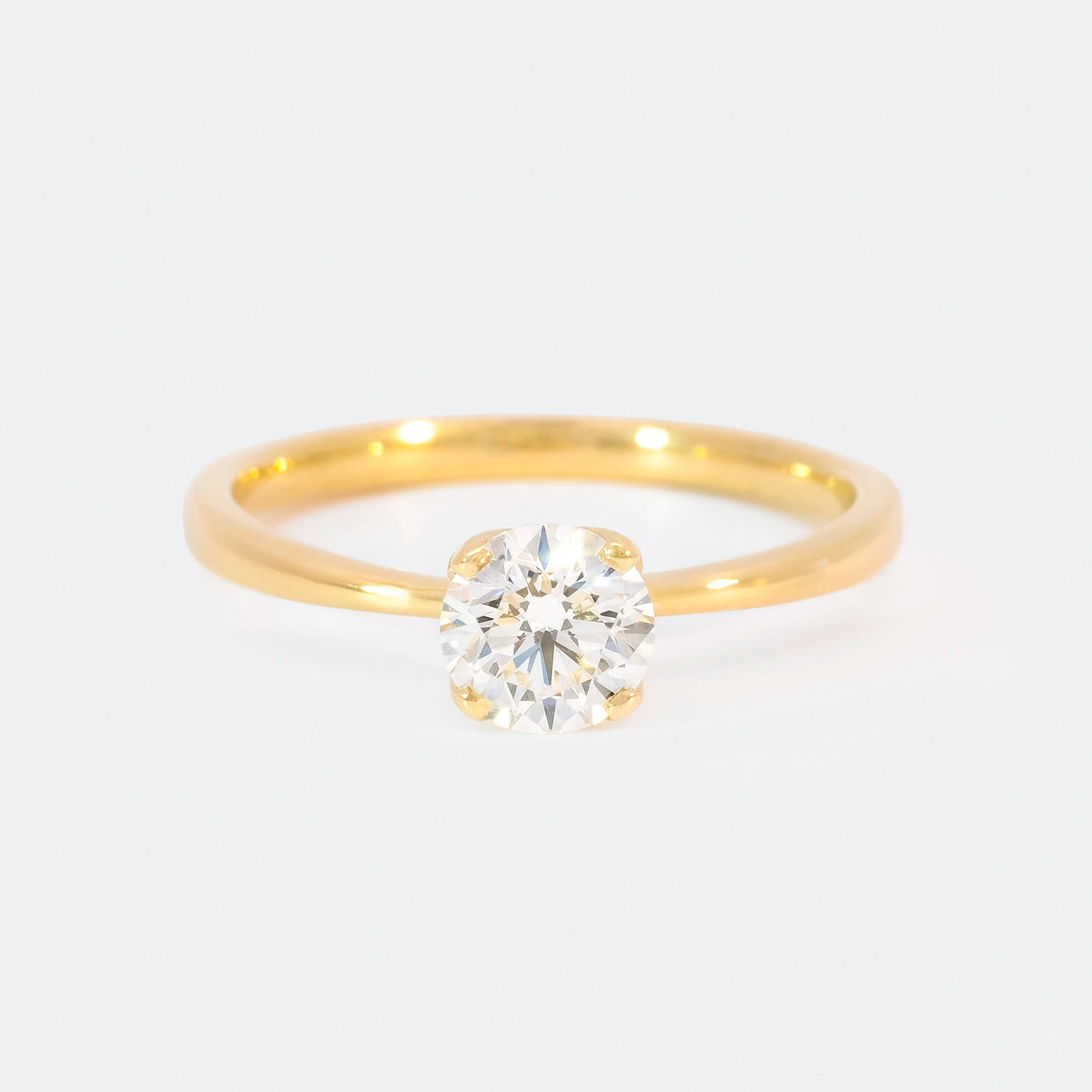 Ring Petite Fleur Solitair Gelbgold 0.75ct Brillant Frontansicht