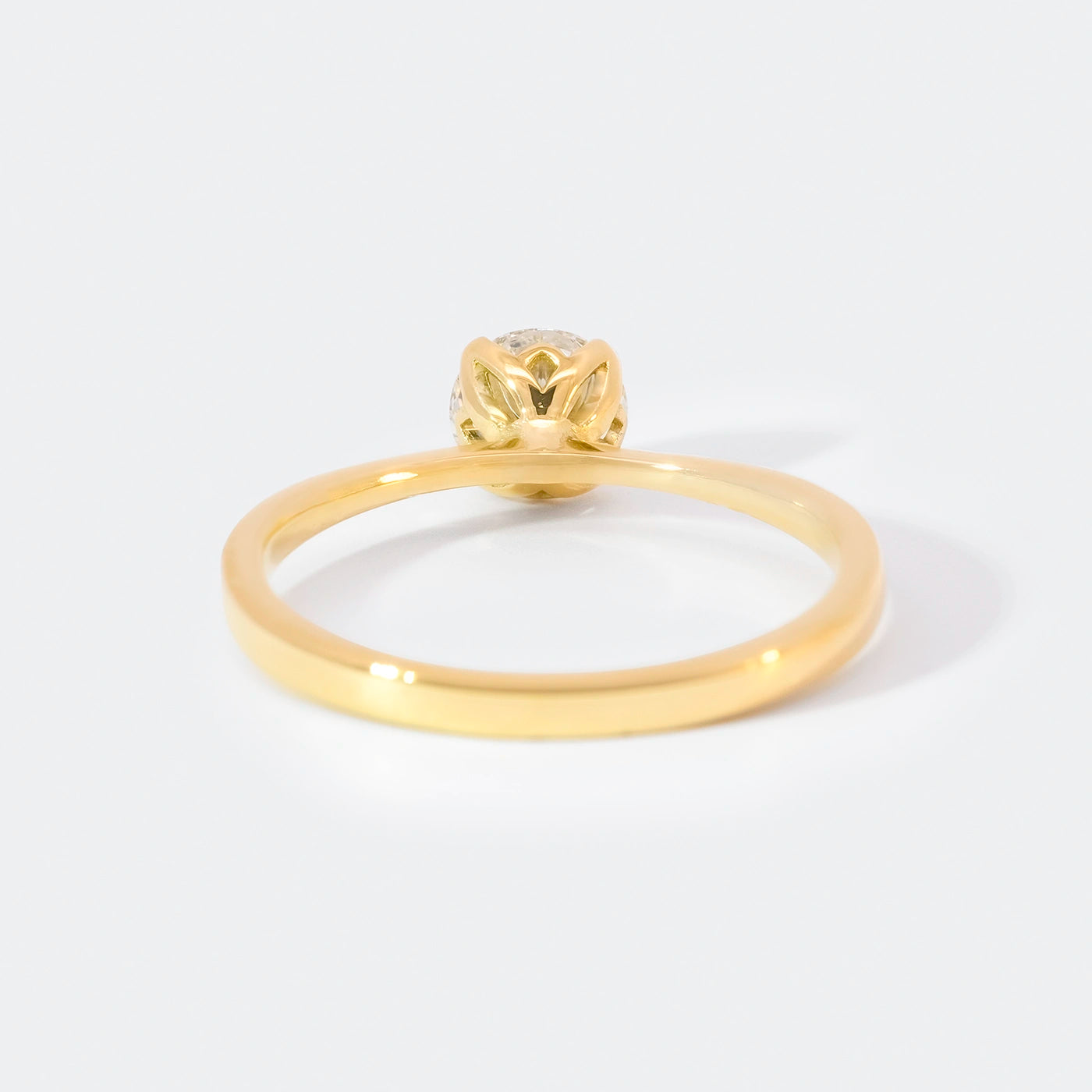 Ring Petite Fleur Solitair Gelbgold 0.75ct Brillant Rueckansicht