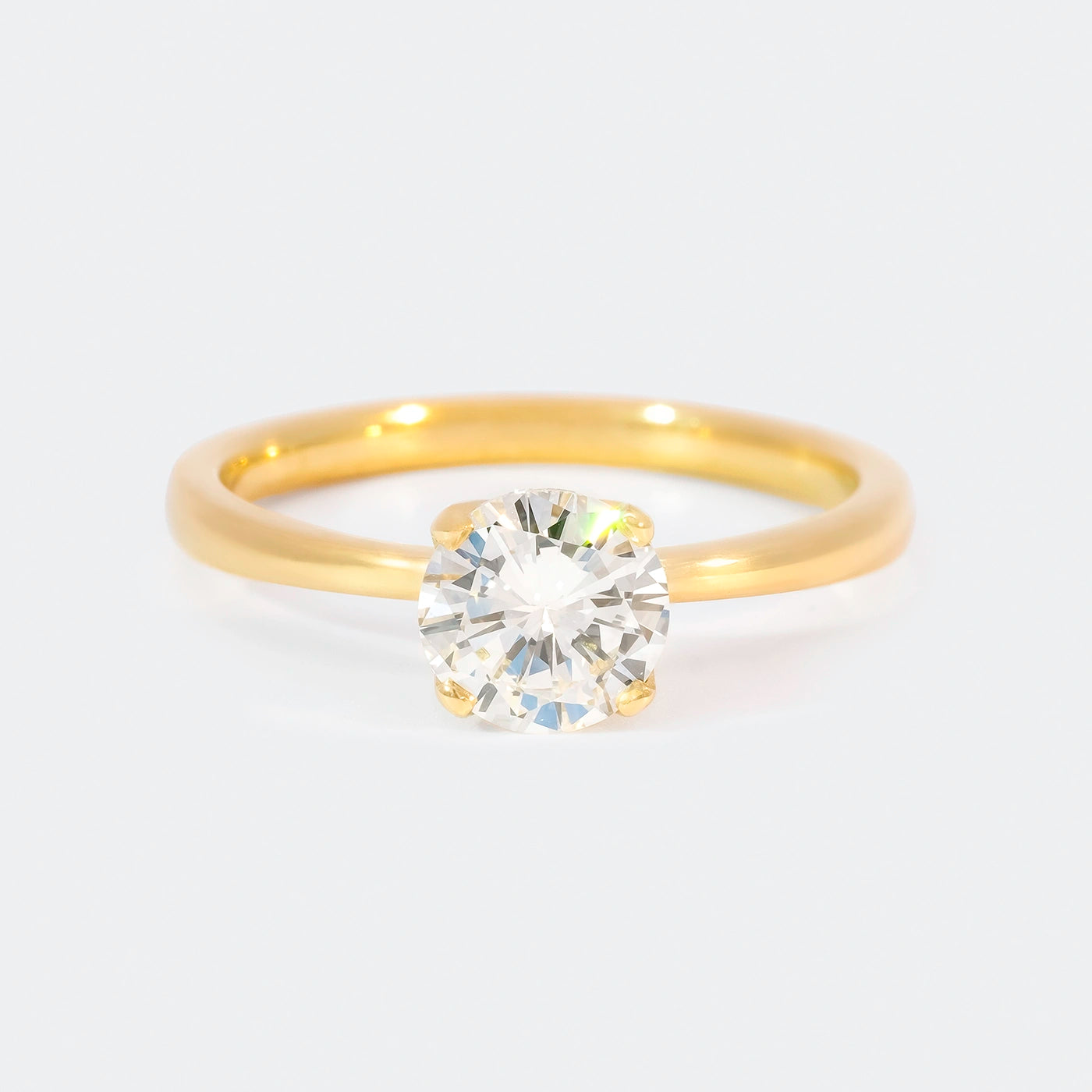 Ring Petite Fleur Solitair 1.00ct Gelbgold Frontansicht