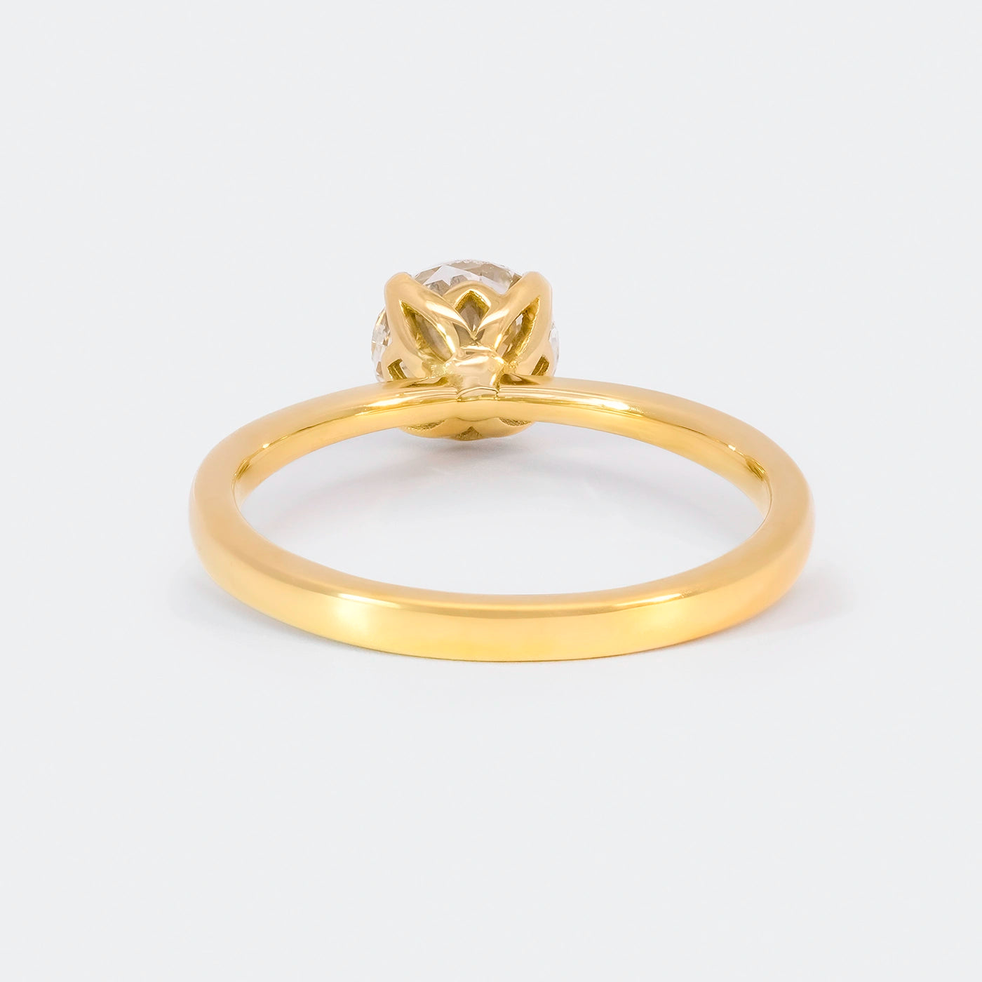 Ring Petite Fleur Solitair 1.00ct Gelbgold Rueckansicht