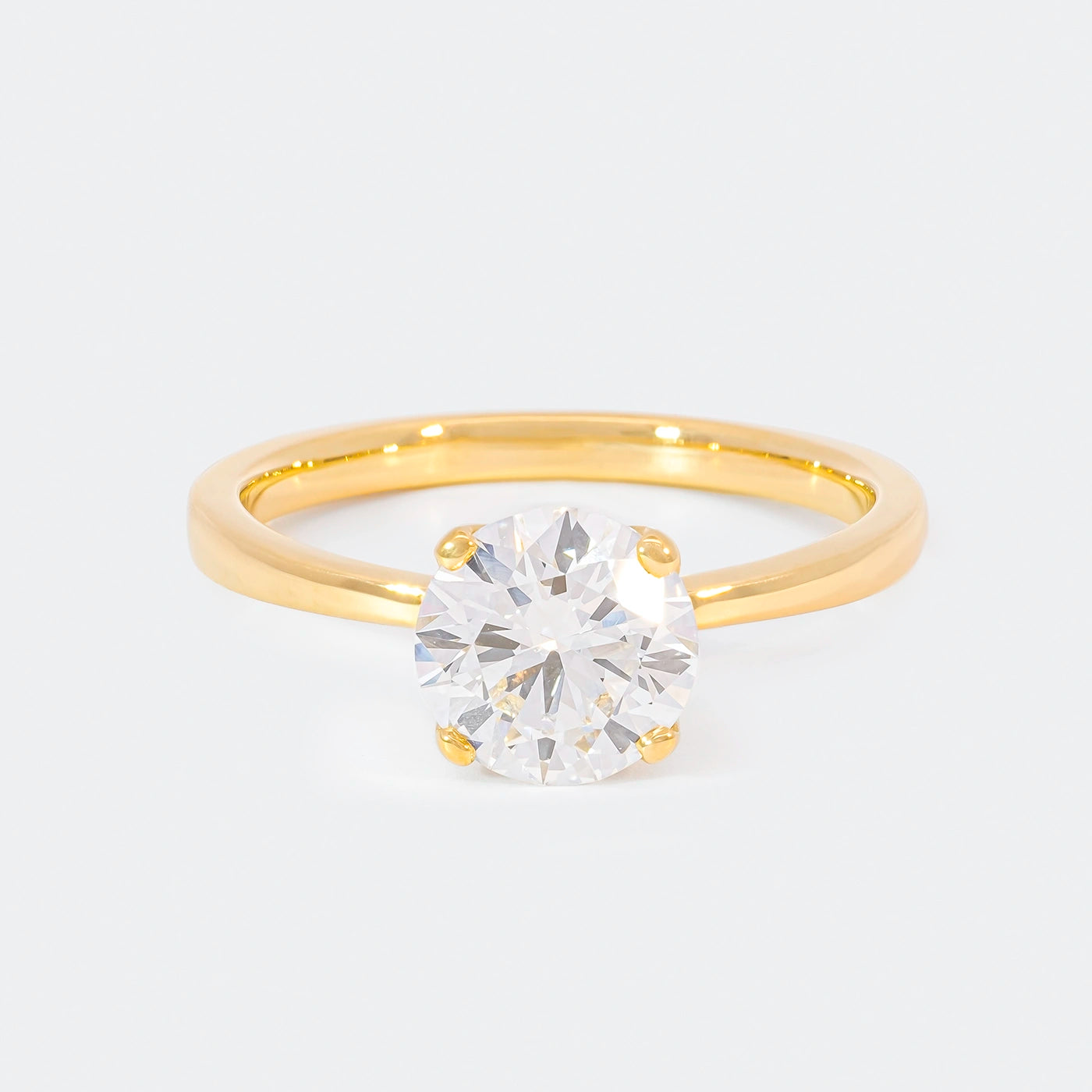 Ring Petite Fleur Solitair Gelbgold 1.50ct Brillant Frontansicht