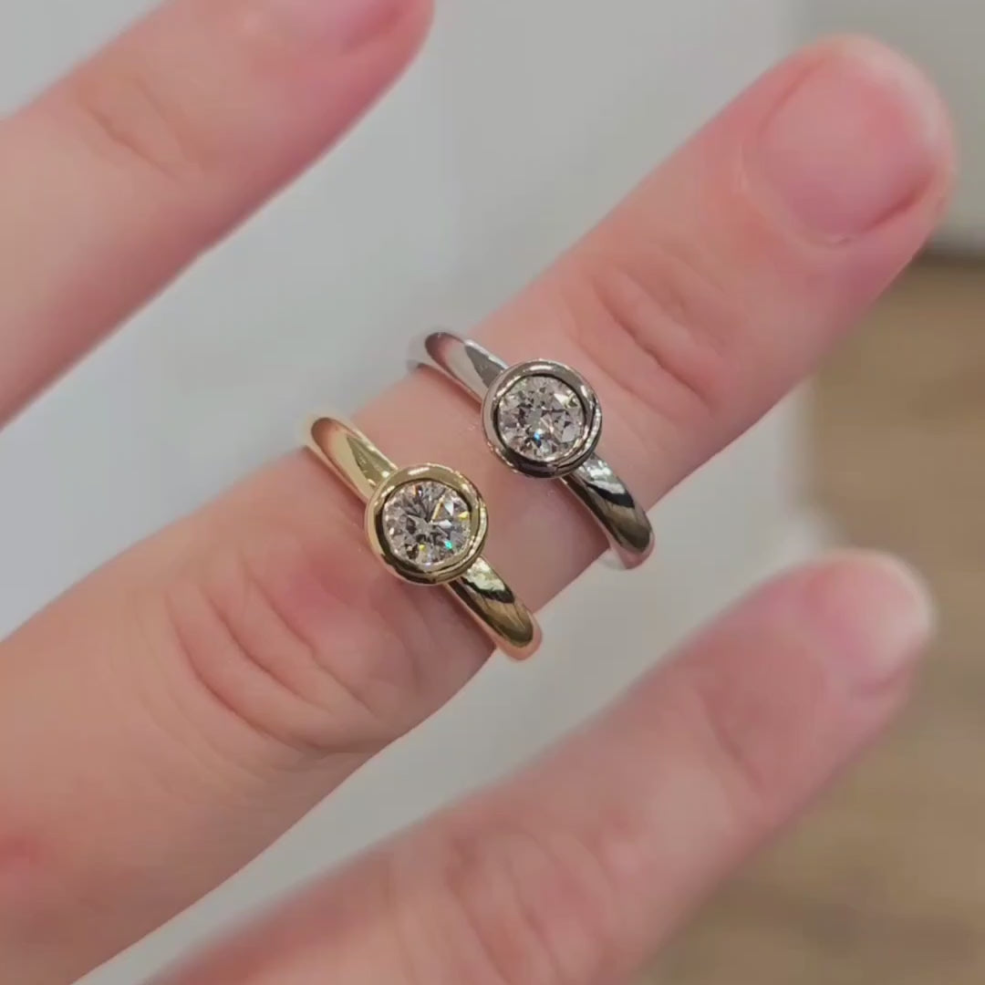 Video von 2 Gelbgold und Platin Ringe der Balance Reihe am Finger